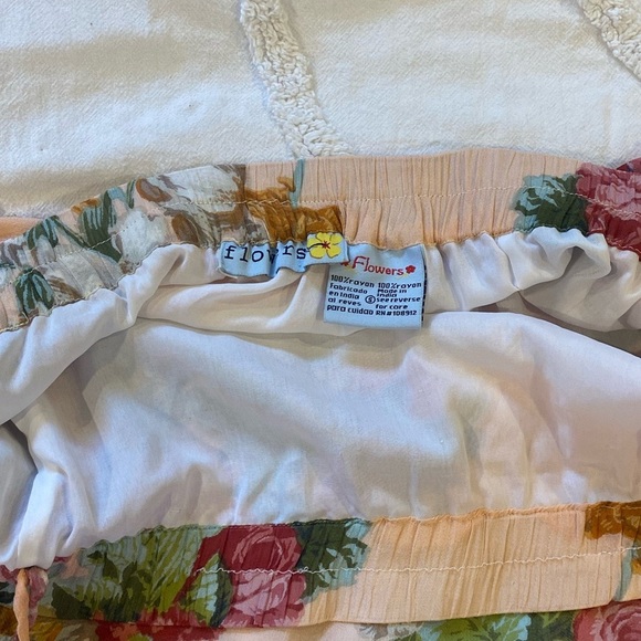 Vintage Flowers 100% Rayon MIDI Lined Skirt - Picture 5 of 13